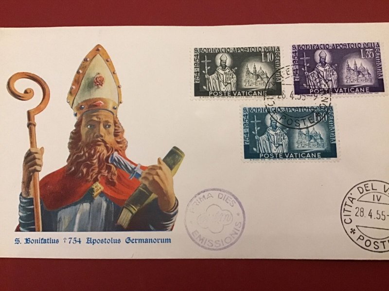 Vatican 1955 S Bonifatius  First Day Cover Postal Cover R42333 