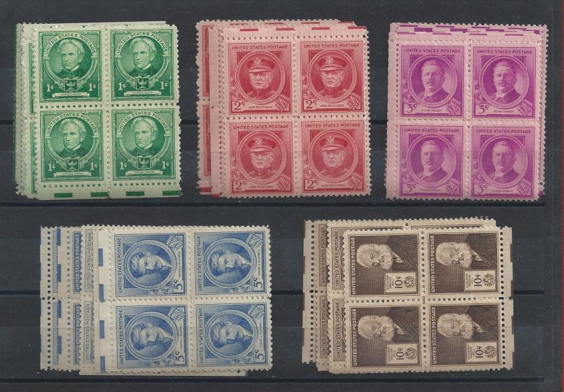 1940 United States - No. 647/681 Characters 35 Values MNH/** QUARTIN