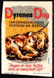 Vintage Denmark Poster Stamp Day Of The Animals Country Collection