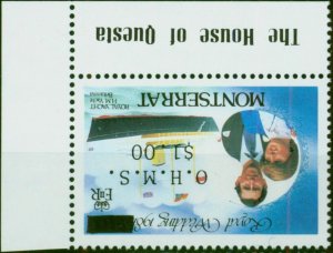 Montserrat 1983 Royal Wedding $1 on $4 O.H.M.S SG057aw Wmk Inverted V.F MNH