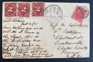 1905 Baillieston England Picture Postcard Cover To Coatesville PA USA Postage Du