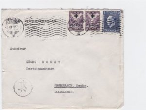 Greece 1937 athinai to ebersbach  germany airmail stamps cover   r19741