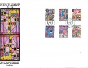 United Nations NY 415, G119-20, V37-38 35th Human Rights WFUNA Large FDC