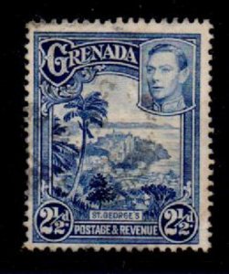 GRENADA SG157a 1950 2½d BRIGHT BLUE p12½x13½ USED