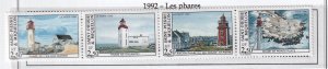 SPM ,  St. Pierre et Miquelon 1992 - Lighthouses - MNH  strip    # 580