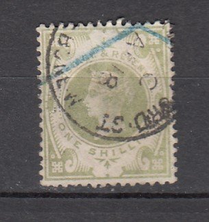 J26248  jlstamps 1887-92 great britain used #122 queen $ 72.50 scv