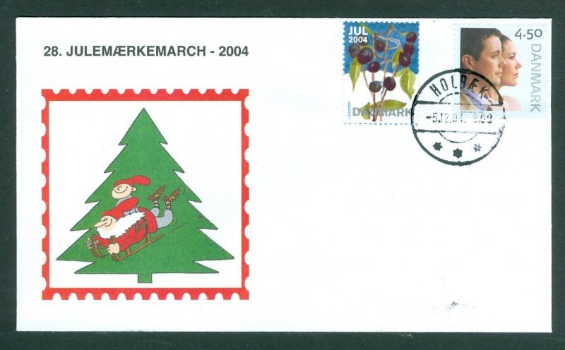 Denmark Cover. 2004. Santa,Sled. Holbæk.“Christmas Seal Walk# 28. Sc#1275. #01