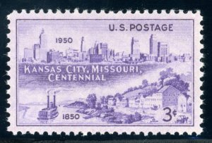 US Stamp #994 Kansas City Centennial 3c - PSE Cert - SUP 98 - MNH - SMQ $65.00