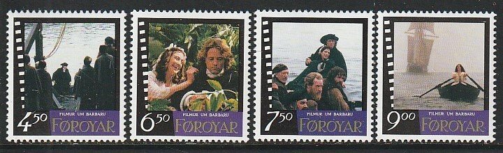 1997 Faroe Islands - Sc 324-7 - MNH VF - 4 single - Film - Barbara