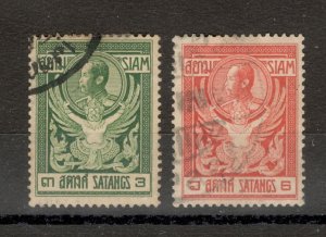 SIAM - THAILAND - 2 USED STAMPS - 1910.