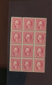 Scott 467 Washington Perf 10 Mint Double Error Block of 12 Stamps  (STOCK 467-3)