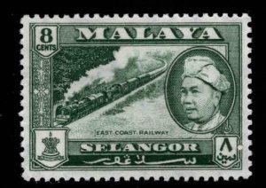 MALAYA-Selangor Scott 106 East Coast Railroad stamp MH* from 1957-60 set