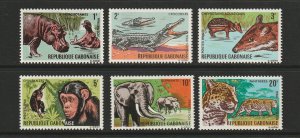 GABON #203-8 WILD ANIMALS MNH