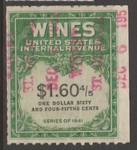 U.S.  Scott #RE198b Wine Revenue Stamp - Used Single