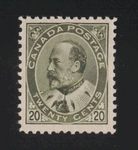 Canada Sc #94 (1904) 20c olive green King Edward VII Mint VF H