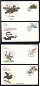 Flora & Fauna of the World #181-Birds-Pintail-Duck-Ibis-four different FDCs with