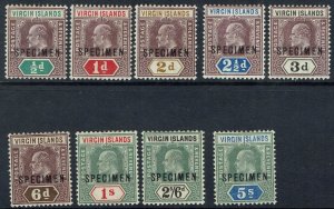 BRITISH VIRGIN ISLANDS 1904 KEVII SPECIMEN SET