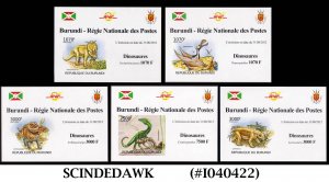 BURUNDI - 2012 PREHISTORIC ANIMALS DINOSAURS  SET OF 5 SOUVENIR SHEET MNH IMPERF