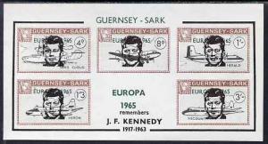 Guernsey - Sark 1965 John F Kennedy overprint on Aircraft...