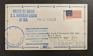 1969 SS American Legion Sea Post Cover to Arlington VA