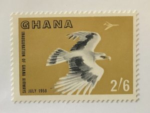 Ghana 1958 Scott 35 MNH - 2.6sh, Inauguration of Ghana Airways, Palm-nut Vulture