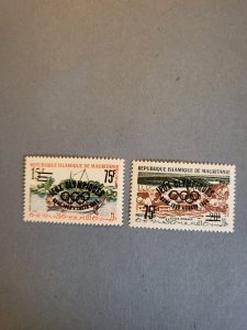 Stamps Mauritania Scott #126-7 small ovpt never hinged