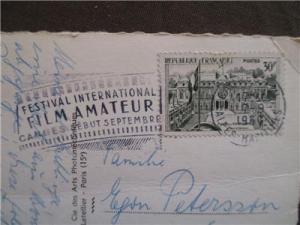 1960 France To USA Postcard With Cannes Amateur Film Festival Cancel (VV107)