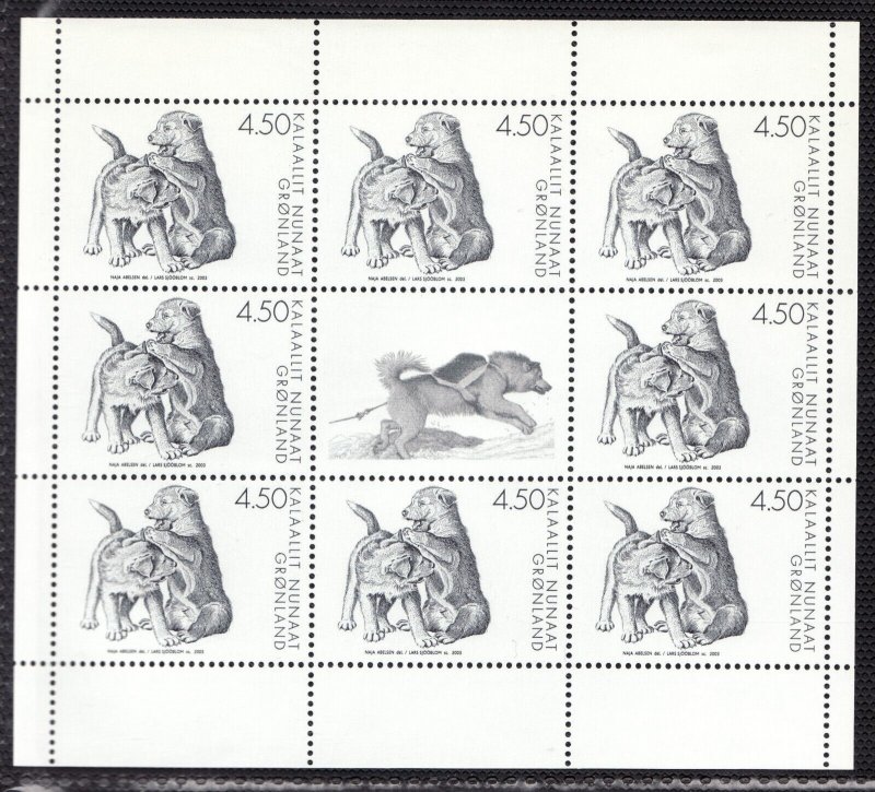 Greenland scarce #409a Mini Sheet from 2003 - Puppy dogs playing - cv$15