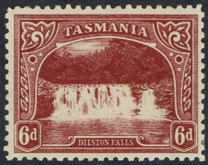 TASMANIA 1905 DILSTON FALLS 6D LITHOGRAPHED WMK CROWN/A PERF 11