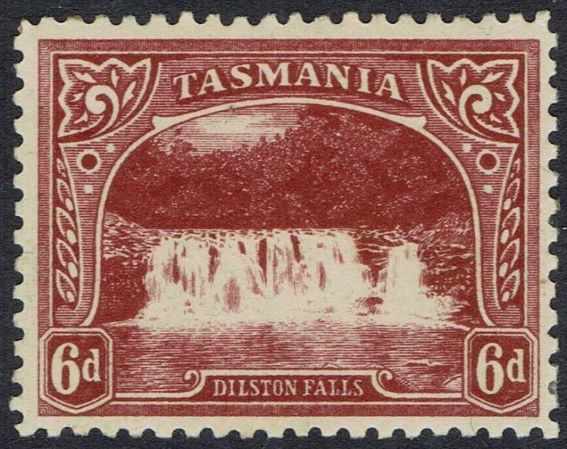 TASMANIA 1905 DILSTON FALLS 6D LITHOGRAPHED WMK CROWN/A PERF 11