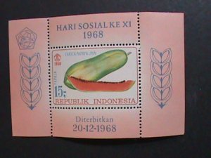 ​INDONESIA-1968 SC# 747a FAMOUS FRUITS-PAPAYA MNH S/S-VF WE SHIP TO WORLD WIDE