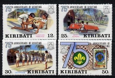 KIRIBATI - 1982 - Scouting, 75th Anniv - Perf 4v Set -Mint Never Hinged