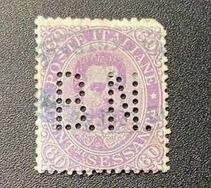 Italy Scott Number 55 Used Perfin B.N.