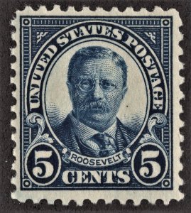 US 557 MLH F/VF 5 Cent Theodore Roosevelt-Dark Blue CV $16