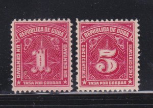 Cuba J8, J10 MH Numerals