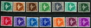 India SC# 275-8 (SG# 374-85a) Map of India set, Mint hinged