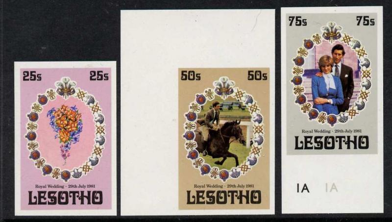 Lesotho 335-7 imperf MNH Prince Charles, Princess Diana Wedding