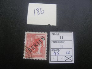 berlin 1949 used mi.11II Short Base L Berlin Overprint VF/XF 45 Euros (186)