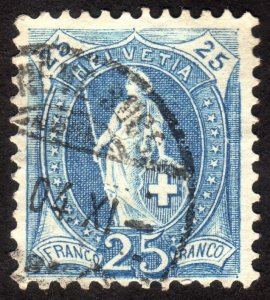 1901 Switzerland 25c, Used, Sc 94a