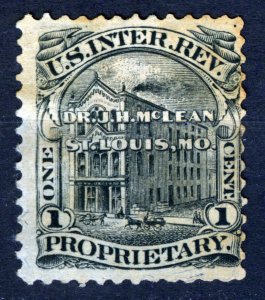 USA, 1877 Dr. JH McLean Proprietary Revenue Stamp, Scott RS170