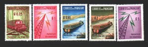 Paraguay. 1961. from the series 882-86. Radio Tower, Barge, Forest Truck. MNH.