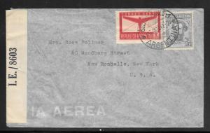 Just Fun Cover ARGENTINA #C40 on OPENED BY EXAMINER AIRMAIL 1942 Cover (my3089)