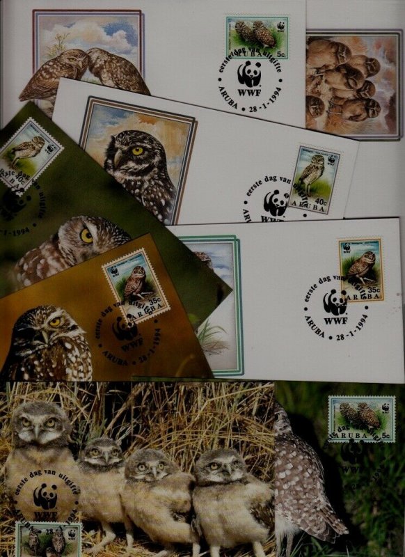 Aruba 8 covers/cards WWF-94/Owls