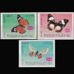 YEMEN KINGDOM 1968 - MI# 448-50 Butterflies Imp. Set of 3 NH