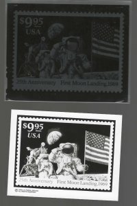 $9.95 Moon Landing (#2842) 4 ITEMS (2 Publicity Photo Essays, SHEET (29c) , SGL)