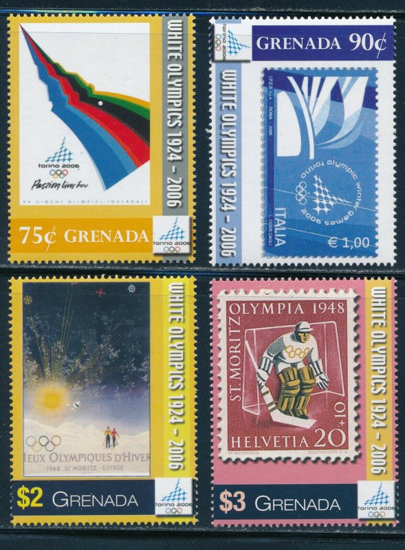 Grenada -Turin Olympic Games Sports Stamps Set (2006)