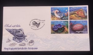 D)2018, VIETNAM, FIRST DAY COVER, ISSUE, MARINE LIFE, NAUTILE, TROCHUS