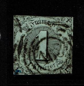 Thurn and Taxis SC# 42a, Used, small Hinge Remnant (Noted Mi# 7) see notes-S3756