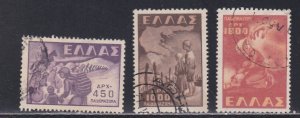 Greece # 517-519, Concentration Camp & Other Scenes, Used, 1/2 Cat.