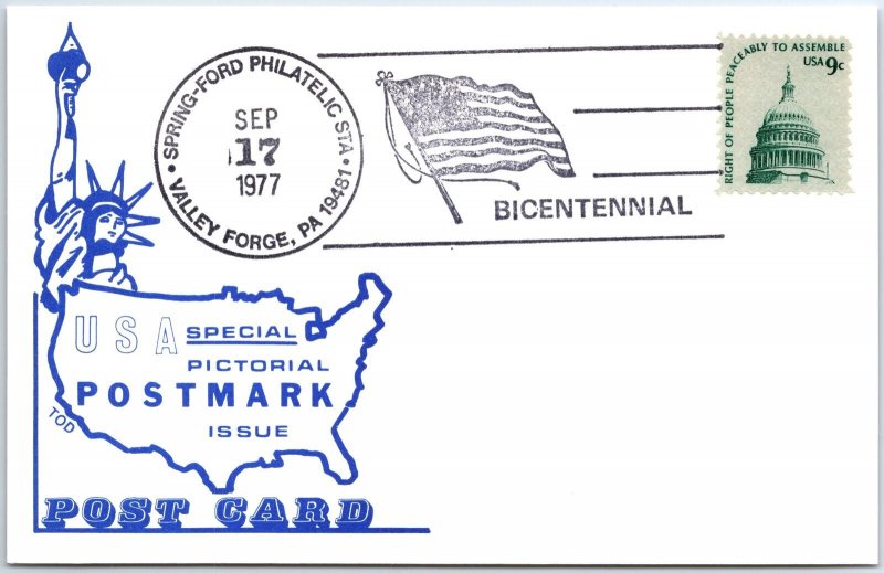 US SPECIAL EVENT CARD U.S. BICENTENNIAL CELEBRATION VALLEY FORGE P.A. 1977 - C